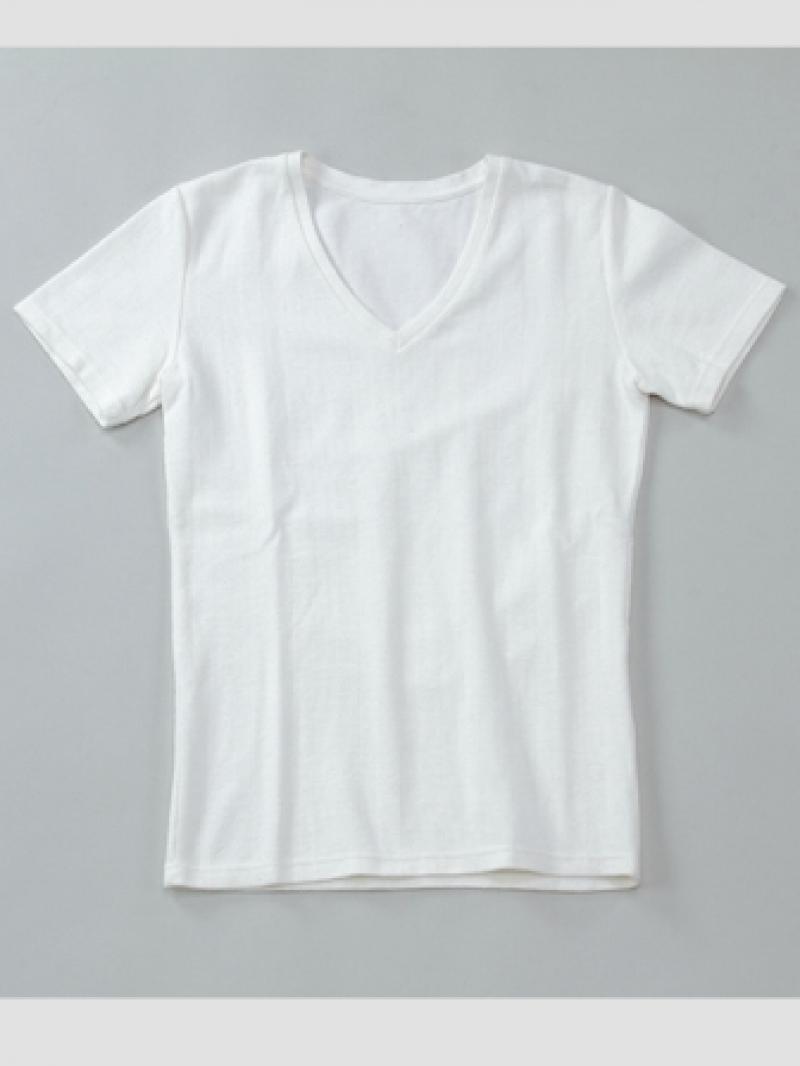 DELAY by Win&Sons:Kanoko Pile Stripe V Tee(DW19-T-009)/WHITE