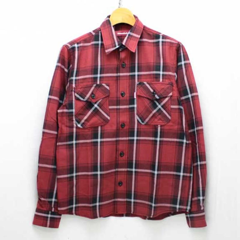 HIDE&SEEK Check L/S Shirt (14sa-1):RED !!