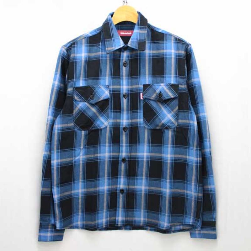 HIDE&SEEK Check L/S Shirt (14sa-1):BLUE !!