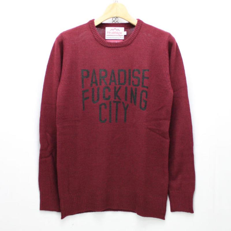 HIDE&SEEK PA FU Crew Knit:BURGUNDY(SOLID) !!