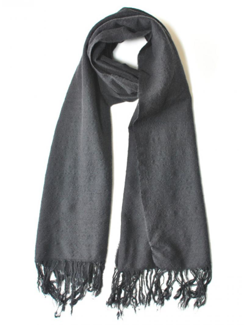 OURET(å):WOOL RAYON WASHER FRINGE STOLE(OR142-4181)/BLACK