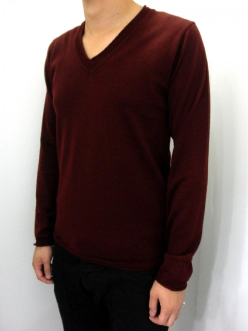 QL Mansion Maker:STANDARD LINE PLAIN KNIT V/N[9L14W4004S] /BORDEAUX