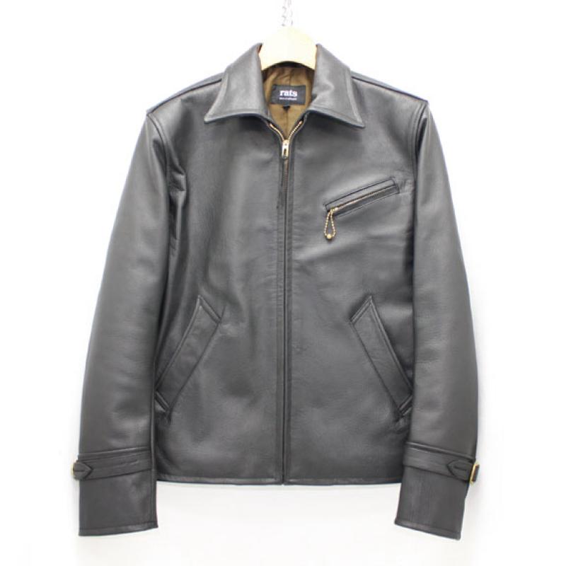 RATS SINGLE LEATHER JKT:DARK BROWN