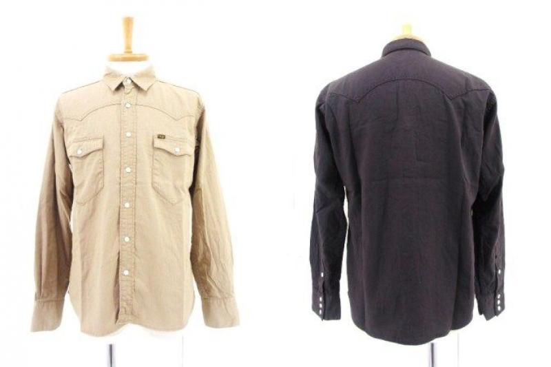 CALEE L/S USED WASH CHINO WESTARN SHIRT