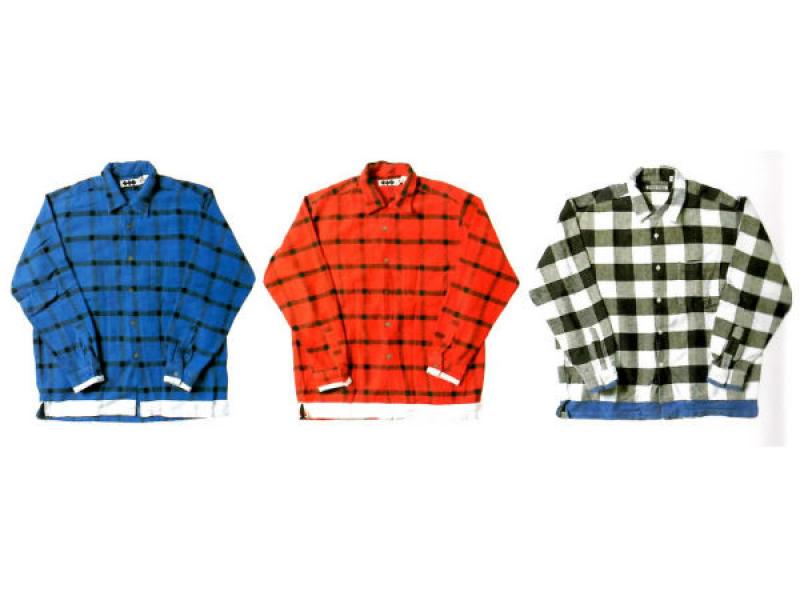 GOODENOUGH – Lined Check Nel Shirts-