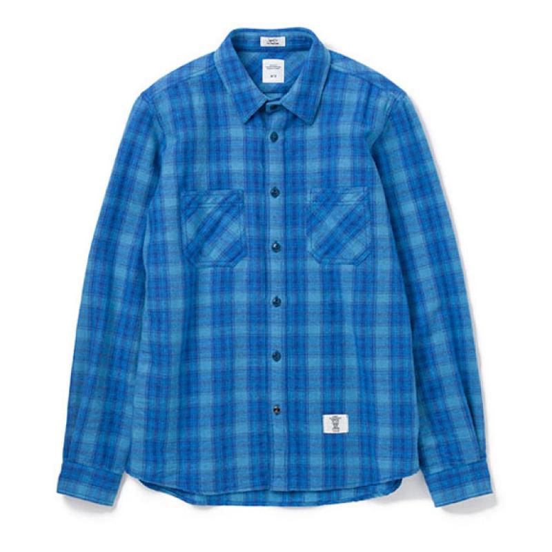 BEDWIN L/S OG FLANNEL CPO SHIRT "RICHARDS":BLUE !!