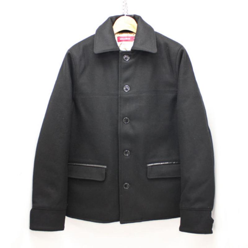 HIDE&SEEK Melton Car Coat (14aw):BLACK !!