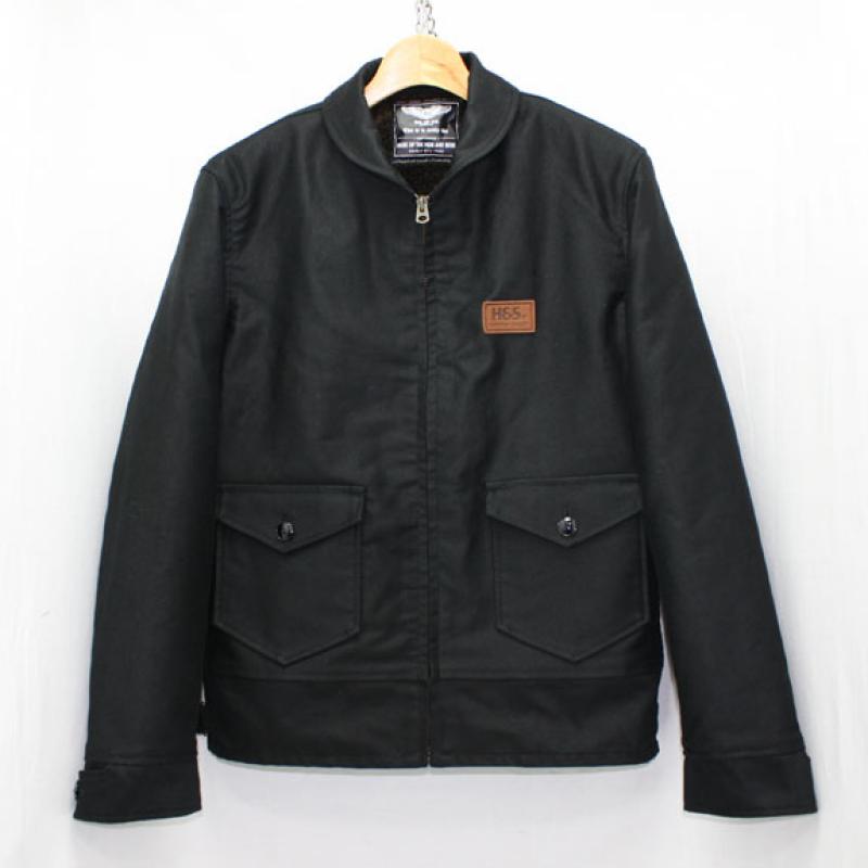 HIDE&SEEK Shawl Collar JKT (14aw):BLACK !!