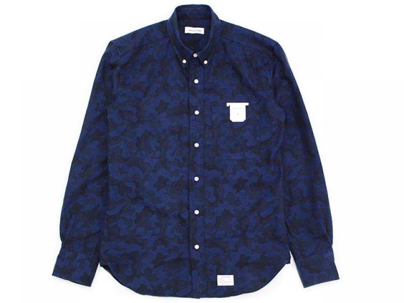 UTILITY GARMENTS / CAMOUFLAGE JACQUARD FLANNEL POLO COLLAR SHIRTS !