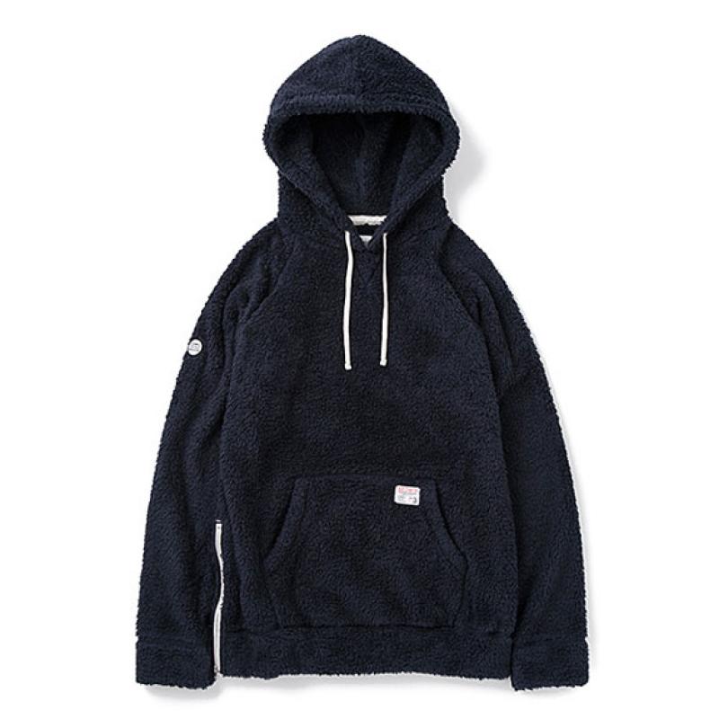 BEDWIN L/S PULLOVER HOODED FLEECE "UB":NAVY !!