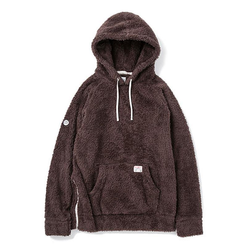 BEDWIN L/S PULLOVER HOODED FLEECE UB:BROWN !!