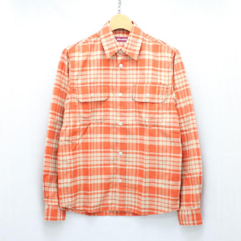 HIDE&SEEK ChecK L/S Shirt (14aw):WHITERED !!