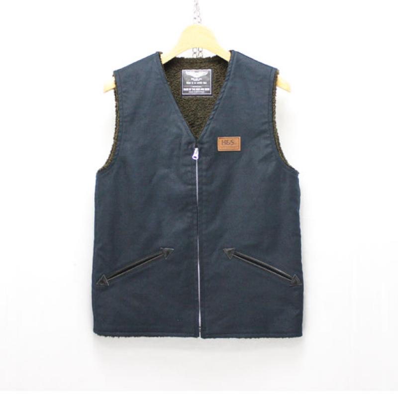 HIDE&SEEK Fatigue VEST (14aw):NAVY !!