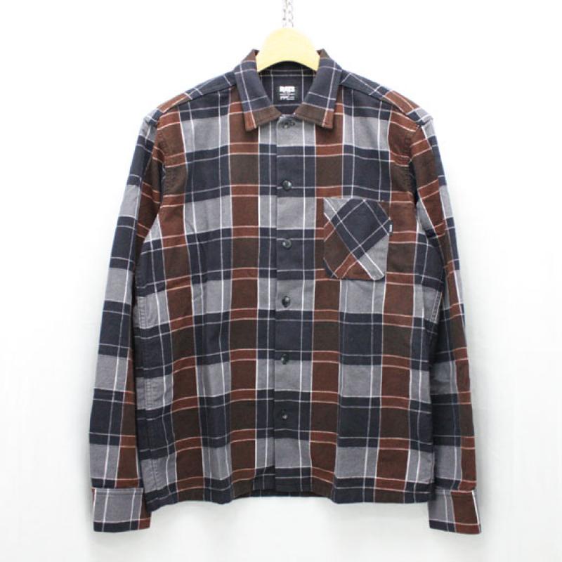 RATS COTTON FLANNEL PRINT SHIRTS:BROWN !!