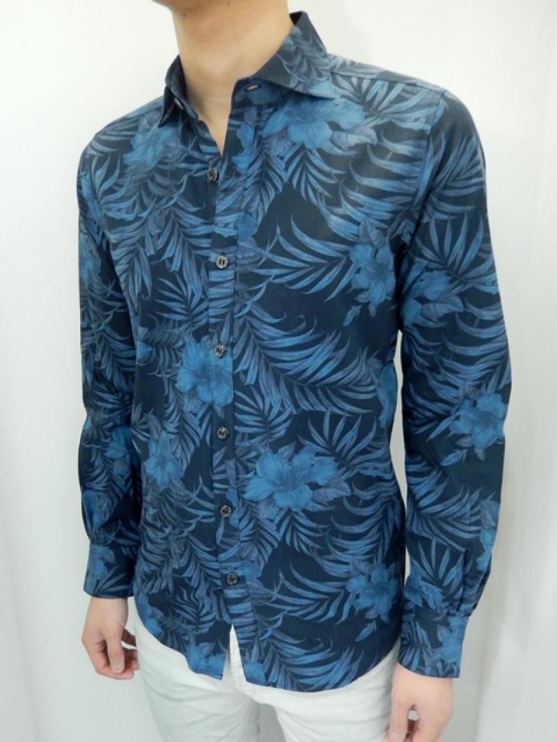 DELAY by Win&Sons:OLD Flower WD Shirt[DW21-SH-005] /NAVY