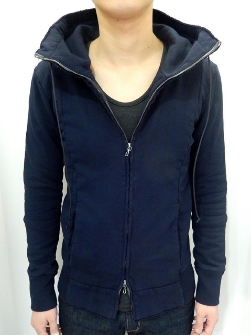 OURET(å):COTTON SWEAT STAND COLLAR ZIP PARKA[OR151-3171] /NAVY