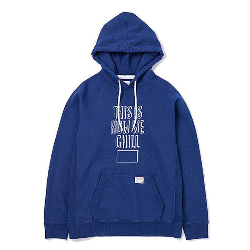 BEDWIN L/S PULLOVER HOODED SWEAT "ANTHONY":BLUE !!