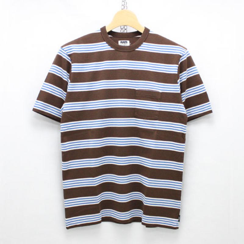 RATS BROWN BORDER T-SHIRTS:BROWNWHITEBLUE !!