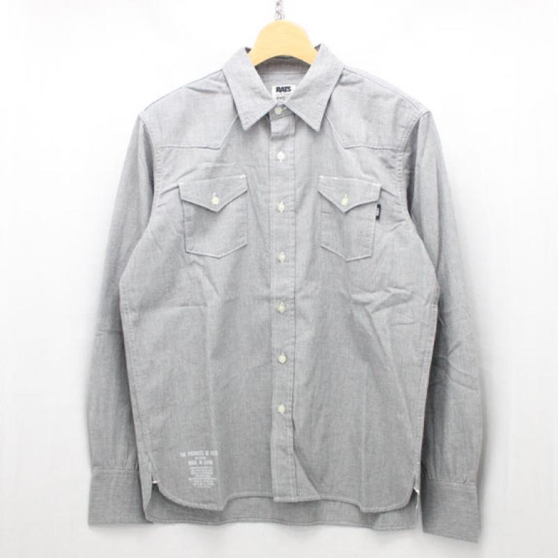 RATS CHAMBRAY WESTERN SHIRTS:BLACK !!