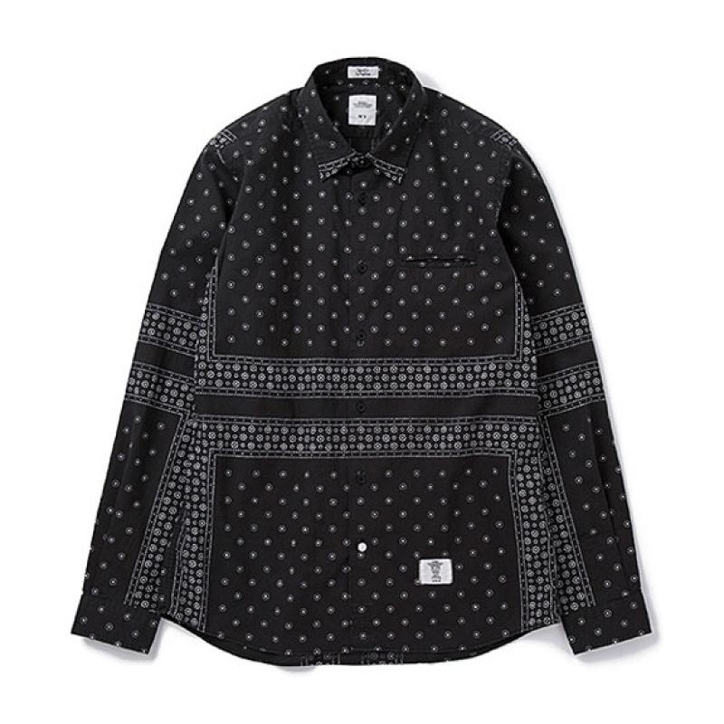 BEDWIN L/S OG BANDANA SHIRT "MONK":BLACK !!