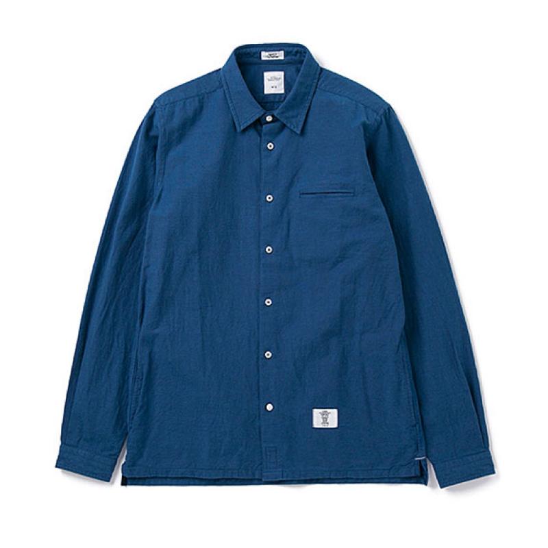 BEDWIN L/S SIDE POCKET OX SHIRT "SHAW":INDIGO !!