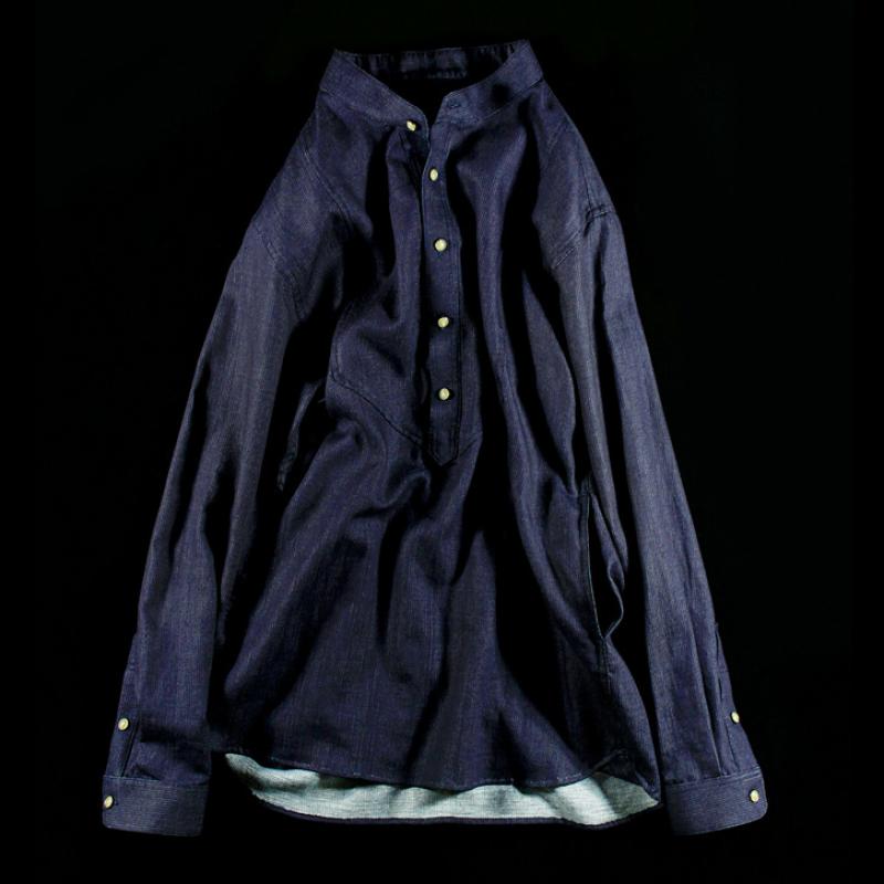 Varde77鿷PULLOVER INDIGO GAUZE SHIRTS