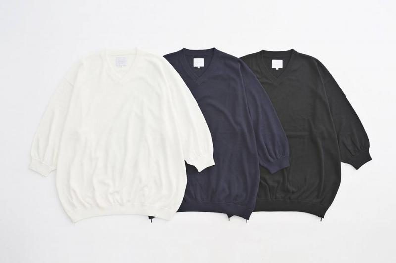 VICTIM/7 SLEEVE V-NECK LOOSE KNIT