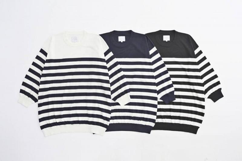 compass VICTIM/7 SLEEVE LOOSE BORDER KNIT