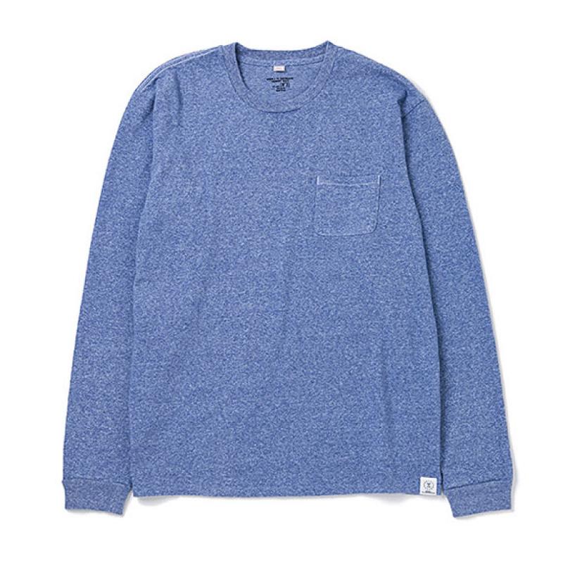 BEDWIN L/S C-NECK POCKET T "JACK":BLUE !!