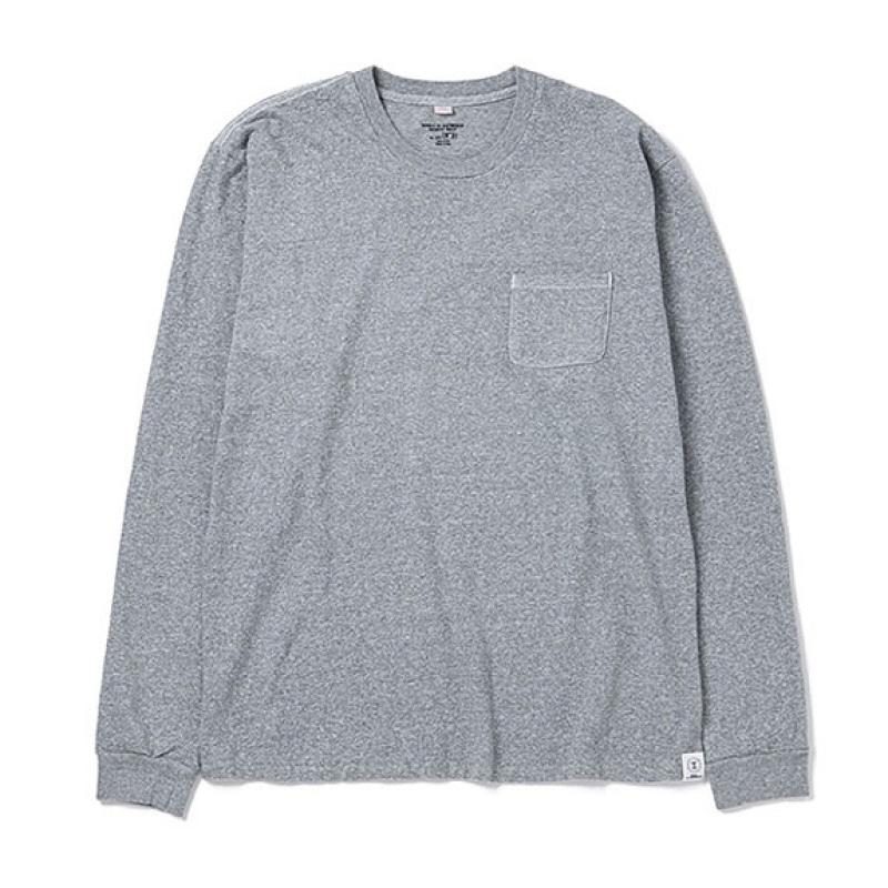 BEDWIN L/S C-NECK POCKET T "JACK":GRAY !!