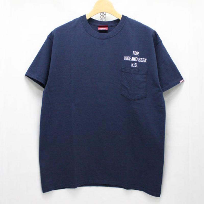 HIDE&SEEK PA FU CITY Pocket S/S Tee:NAVY !!