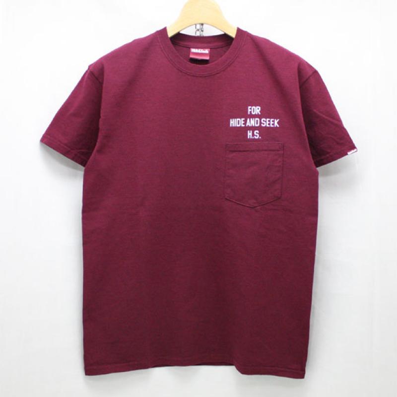 HIDE&SEEK PA FU CITY Pocket S/S Tee:BURGUNDY !!