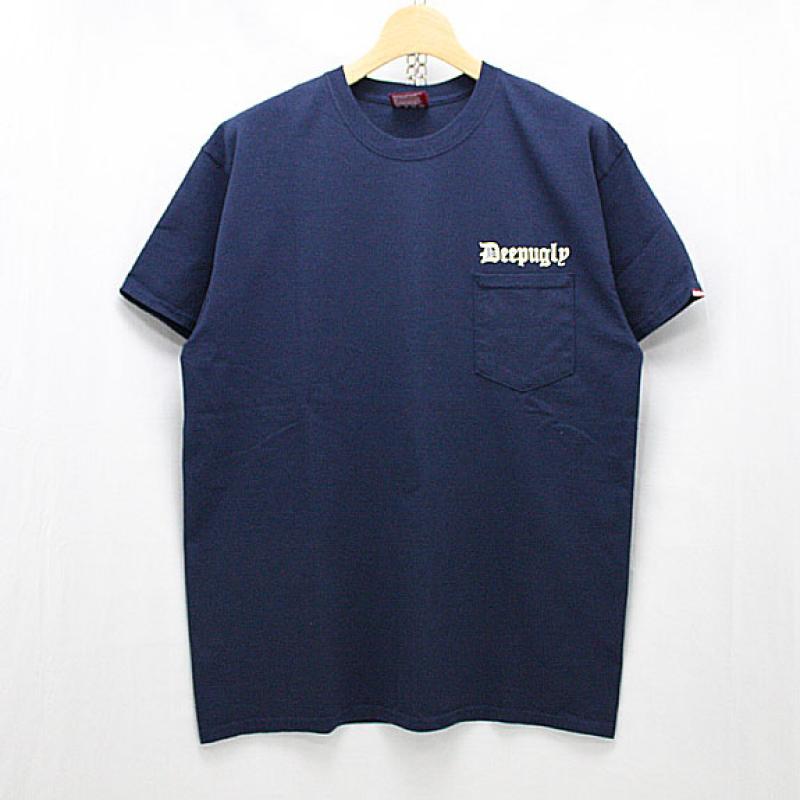 HIDE&SEEK Deep Ugly Pocket S/S Tee:NAVY !!