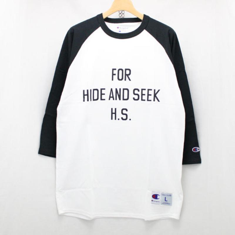 HIDE&SEEK Raglan 3/4s Tee (15ss):BLACKWHITE !!