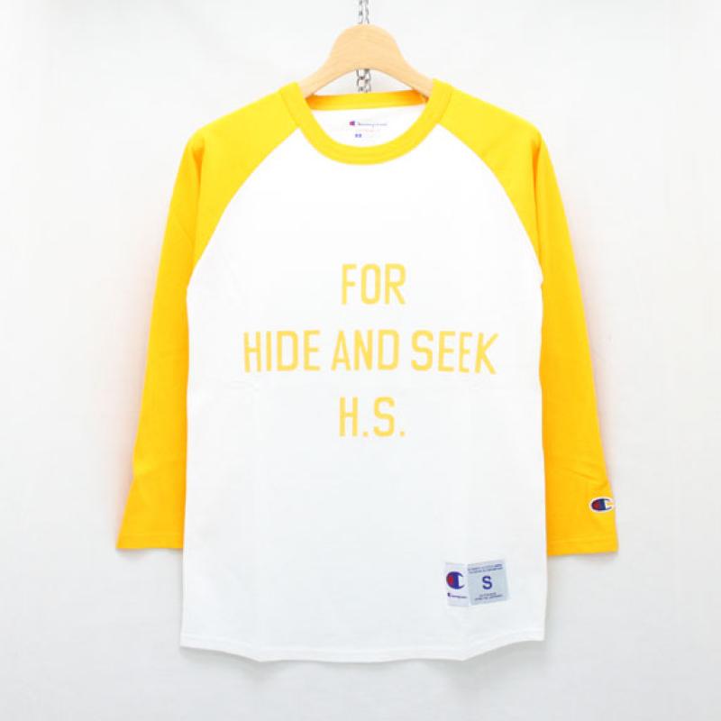 HIDE&SEEK Raglan 3/4s Tee (15ss):YELLOWWHITE !!