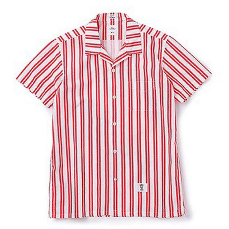 EDWIN S/S OPEN COLLAR OG CHEVLON SHIRT "ROGERS":RED !!