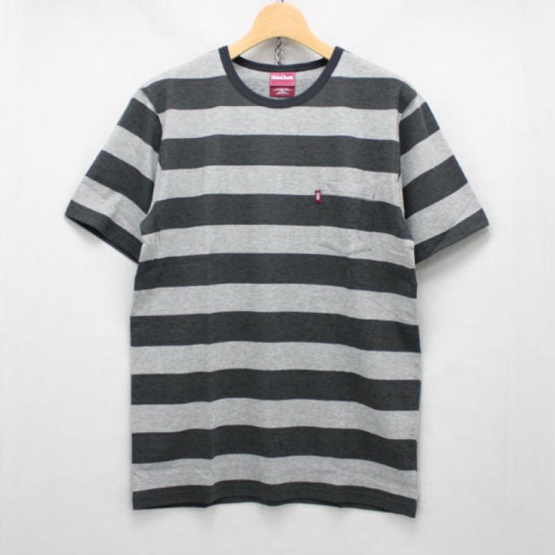 HIDE&SEEK Border S/S Tee (15ss):BLACKGRAY !!