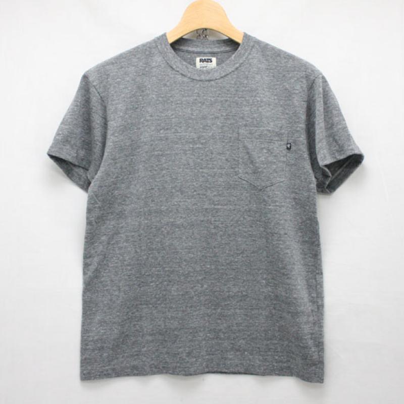 RATS TOP POCKET T-SHIRTS:TOP GRAY !!