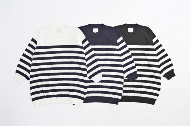 VICTIM/7 SLEEVE LOOSE BORDER KNIT