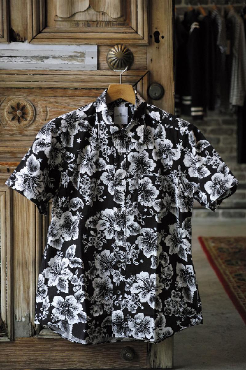 uniform experiment 2015 S/SS/S TROPICAL FLOWER STAR REGULAR COLLAR SHIRT530 () ȯ