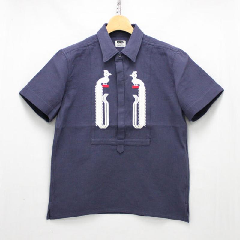 RATS EMBROIDERY SHIRTS:NAVY !!