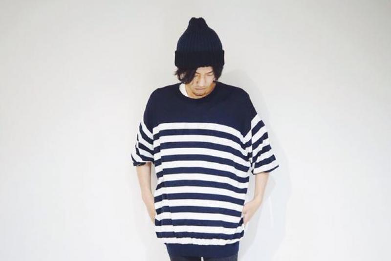 VICTIM / 7 SLEEVE LOOSE BORDER KNIT ʥå