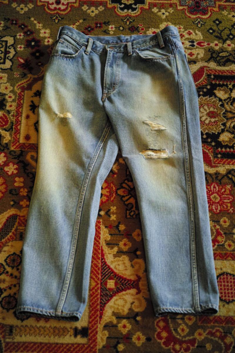 UNUSED UW0443 12oz denim five pockets damage pants