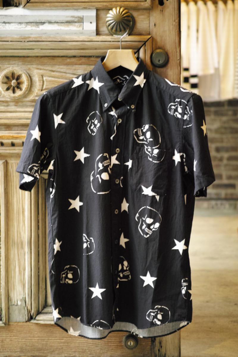 SOPHNET. "S/S SKULL STAR COTTON RAYON B.D. SHIRT"