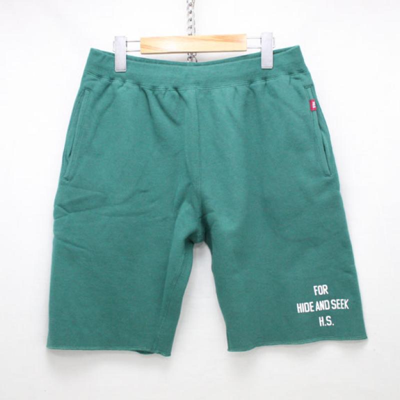 HIDE&SEEK Sweat Shorts (15ss):GREEN !!