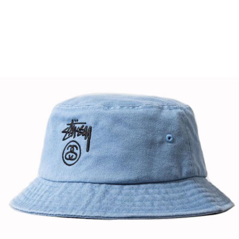 stussy Stock Lock Denim Bucket Hat