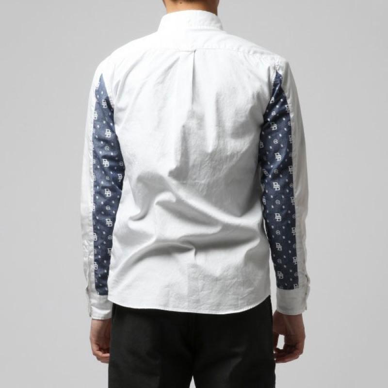 DENIM BY VANQUISH FRAGMENT /monogram print oxford B/B shirt