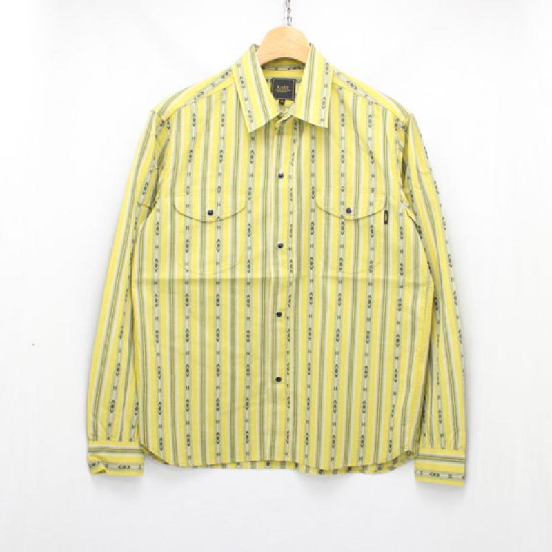 RATS INDIAN STRIPE SHIRT:YELLOW !!