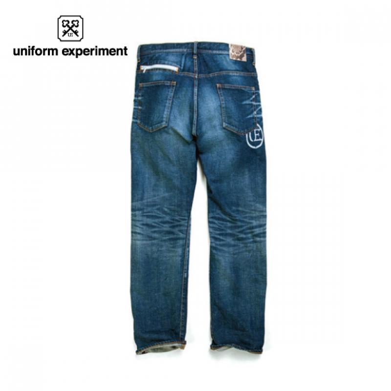 uniform experiment 156074 MEDIUM RISE HARD DAMAGED STRETCH JEANS