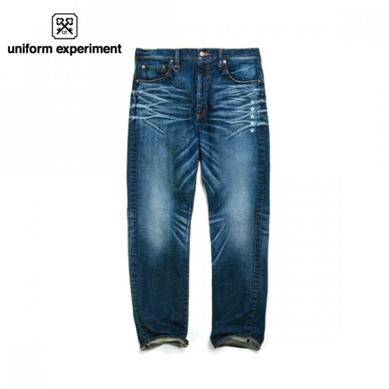 uniform experiment 156074 MEDIUM RISE HARD DAMAGED STRETCH JEANS